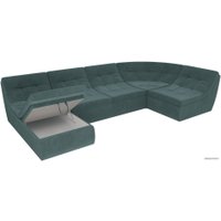 П-образный диван Лига диванов Холидей 101847 (бирюзовый)
