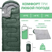 Спальный мешок GOLDEN SHARK Elbe 250 (молния справа, зеленый)