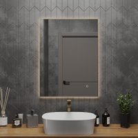  Roxen Зеркало Frida c подсветкой 510215-60 (60x80) в тонком металлическом профиле в цвете брашированное золото