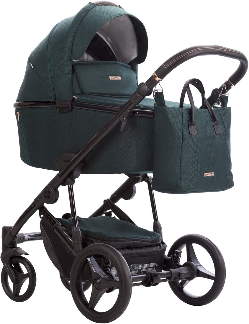 

Универсальная коляска BEBETTO Loren Premium Class Gloss (3 в 1, Gloss 02/темно-зеленый)