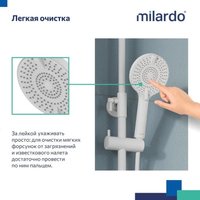 Душевая лейка Milardo Rora ROR4FWRM18 (белый матовый)