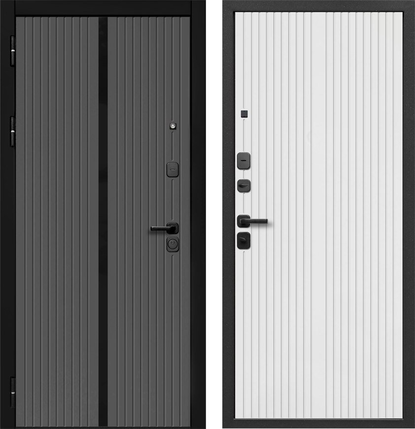 

Металлическая дверь Guard Графит лакобель/белый матовый (86x205, левая)