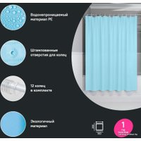 Шторка-занавеска для ванны IDDIS P07PE18i11 (голубой)