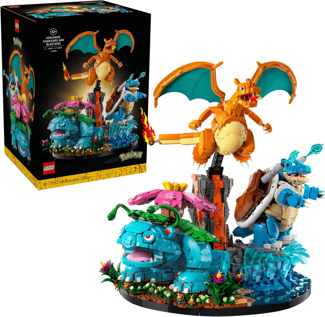 Конструктор LEGO Pokemon 72153 Венузавр, Чаризард и Бластойз
