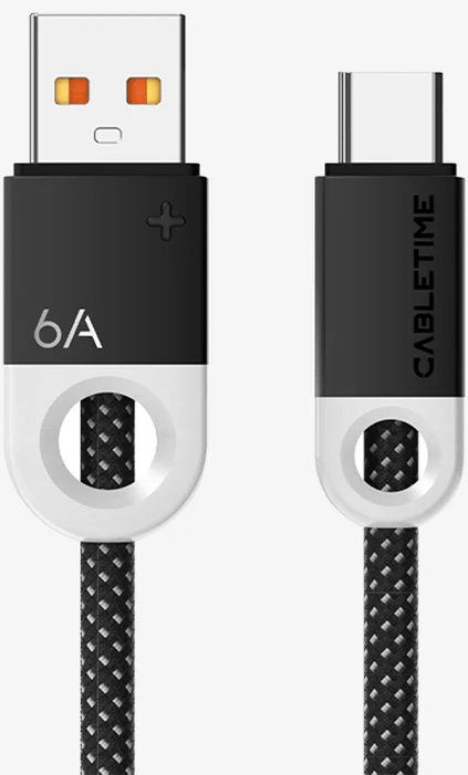 

Кабель Cabletime 6A USB Type-A - USB Type-C (1.5 м, черный)