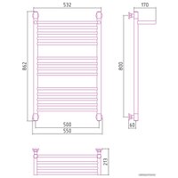 Полотенцесушитель Сунержа Богема с полкой+ 800х500 03-0223-8050