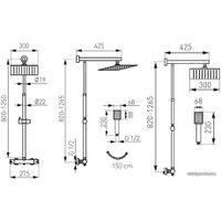 Душевая система  Ferro Trevi Square NP75SQ-TRV7U