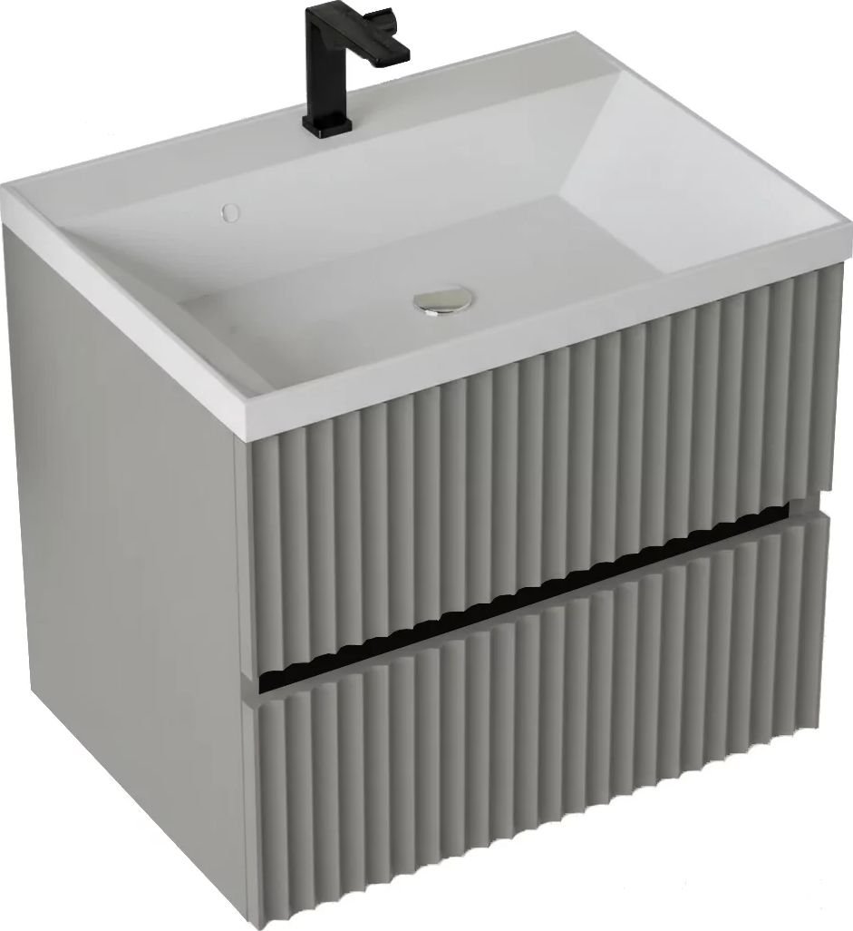 

Vela Тумба под умывальник Vela Волна 60П под Classica (серый мат) черный гола TU8854