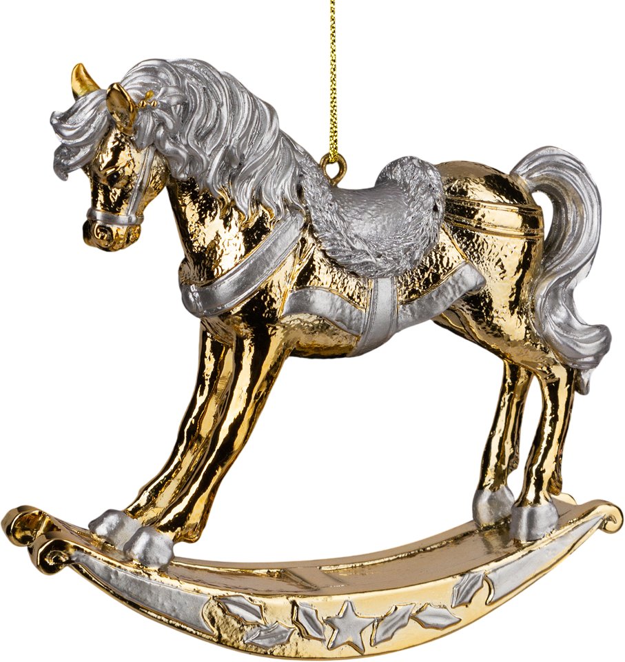 

Елочная игрушка Erich Krause Decor. Лошадка-качалка золотая 64450