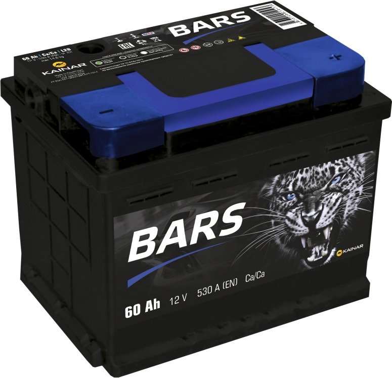 

Автомобильный аккумулятор BARS 6CT-60 АПЗ о.п. L2B (60 А·ч)