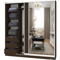 Шкаф-купе Кортекс-мебель Сенатор ШК12-45 Классика ДСП с зеркалом (венге)