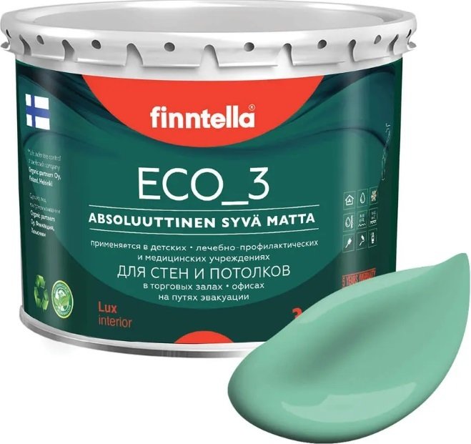 

Краска Finntella Eco 3 Wash and Clean Viilea F-08-1-3-LG92 2.7 л (св.-бирюзовый)