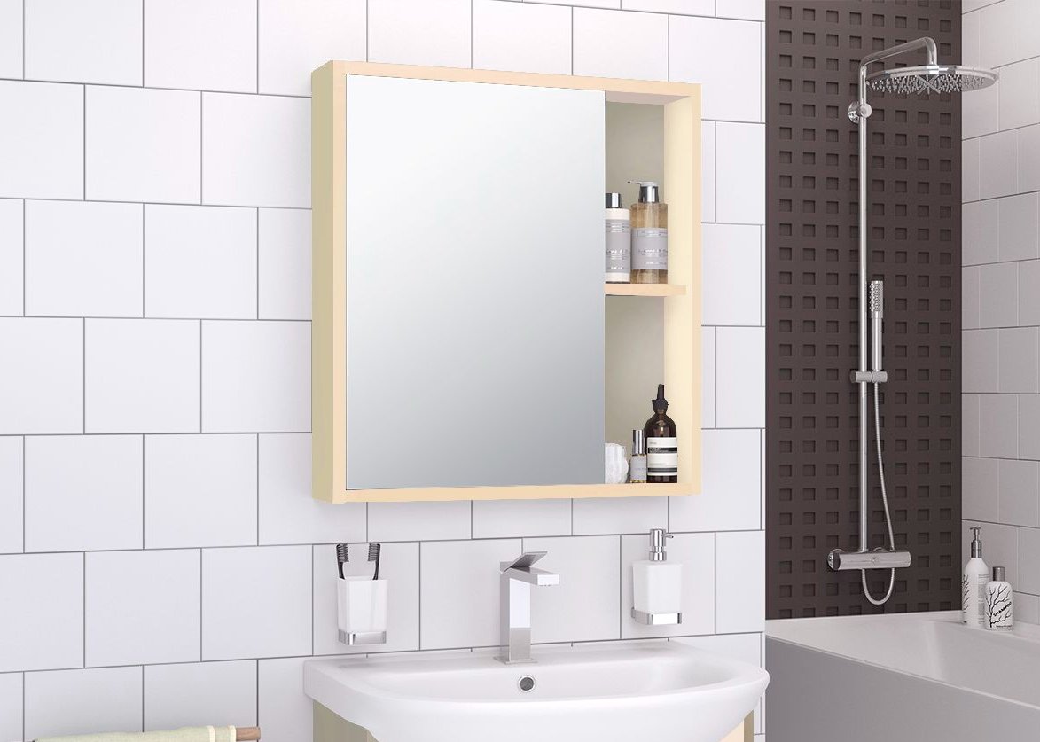 

Runo Шкаф с зеркалом для ванной Эко 60 (какао)