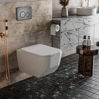 Унитаз подвесной Roxen Boro One Rimless 6 в 1 StounFix Dual Fresh 632475 (оружейная сталь/металл)