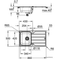 Кухонная мойка Grohe K500 45-S 86/50 1.0 rev 31571SD1