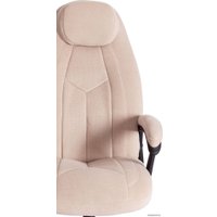 Офисное кресло TetChair Boss Lux (флок, бежевый/бежевый перфорированный)