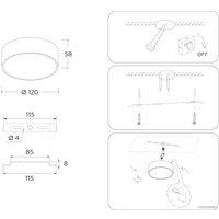 Светильник-тарелка Ambrella light FV5514 BK (черный)