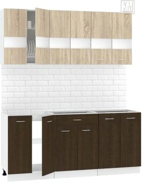 

Готовая кухня Кортекс-мебель Корнелия Экстра 1.8 без столешницы (дуб сонома/венге)