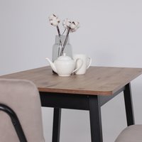 Кухонный стол Мамадома Tirk radial-94 раздвижной 94-126х64 (дуб веллингтон/черный)