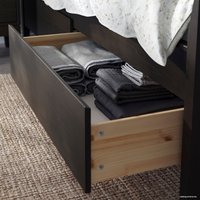 Кровать Ikea Иданэс 200x180 (темно-коричневый, лурой) 094.065.38