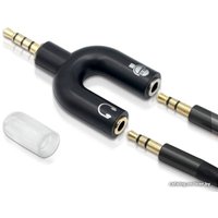 Адаптер USBTOP 3.5mm на 2x3.5mm (наушники/микрофон, черный)