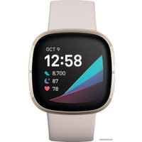 Умные часы Fitbit Sense (золотистый/белый)