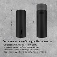 Кухонная вытяжка MAUNFELD Ford 39 Isla Sensor (черный)