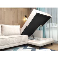 Угловой диван Nord Star Этран Тедди левый (микровелюр, розовый)