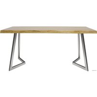 Кухонный стол Buro7 Уиллис 180 (с обзолом, дуб натуральный/серебро)