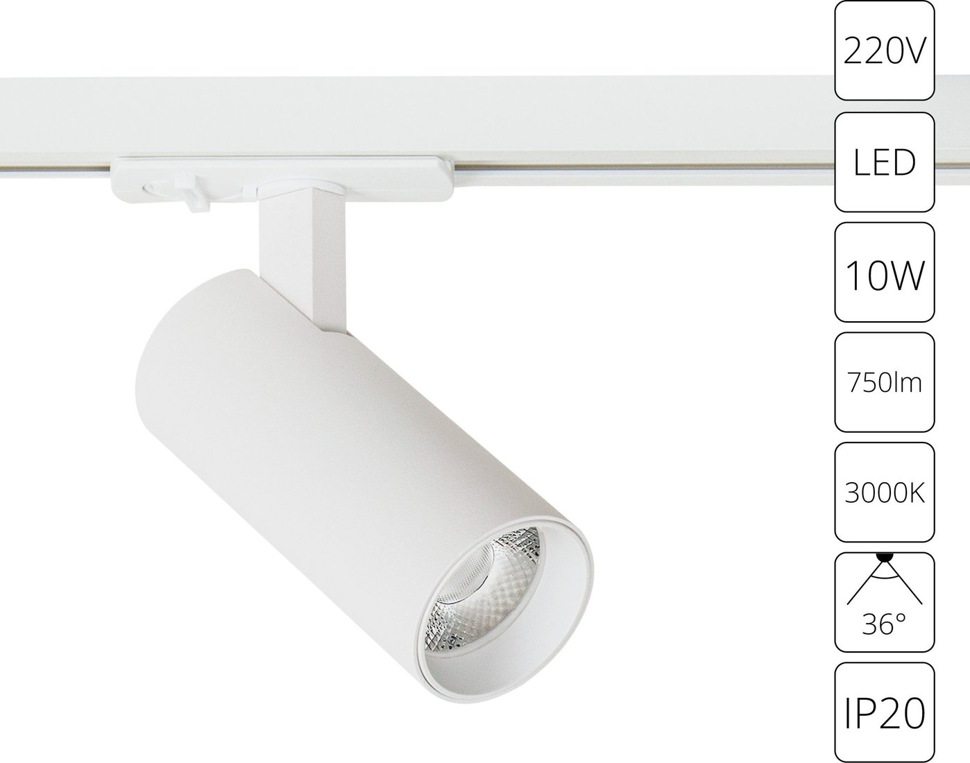 

Трековый светильник Arte Lamp Bene A1935PL-1WH