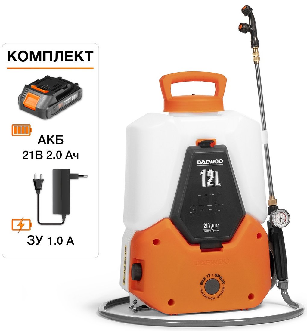 

Аккумуляторный опрыскиватель Daewoo Power DSA 1221Li Set (с 1-им АКБ)
