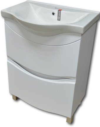 Гамма Тумба Р25оф8 У-65 с умывальником Альбатрос-10065 (улыбка)