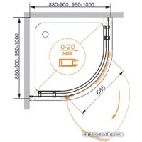 Душевой уголок Cezares Bergamo-W-R-1-100-Arco-C-Cr-L-IV