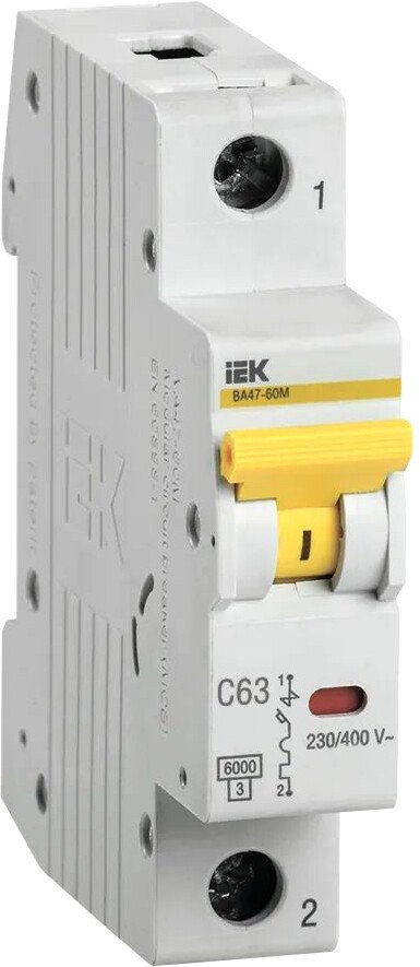 

Выключатель автоматический IEK ВА 47-60M 1п 63А C MVA31-1-063-C