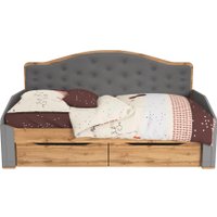 Кровать-тахта Modula Карпин INV01KM-2S-2056/987/1116(06) (серый/дуб натюрель/серый ткань)