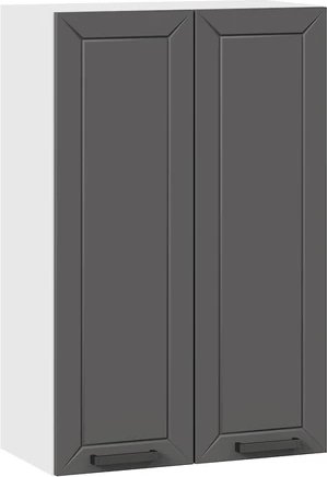 

Шкаф навесной Трия Лорас 1ВВ6 с двумя дверями (белый/холст вулкан)