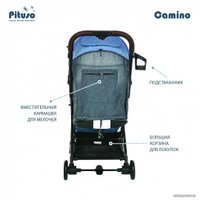 Коляска прогулочная «книга» Pituso Camino (черный/джинс)