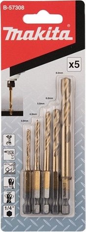 Набор сверл Makita B-57308 (5 предметов)