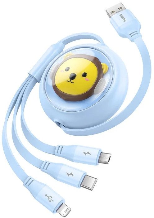 

Кабель Baseus CB000063 USB Type-A - Lightning/USB Type-C/microUSB (1.1 м, синий)