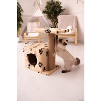 Домик Kogti Боковой (бежевый с лапками)