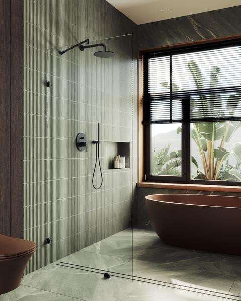 Душевая стенка MaybahGlass 79x195 MGD-259-6 (прозрачное стекло/черный)