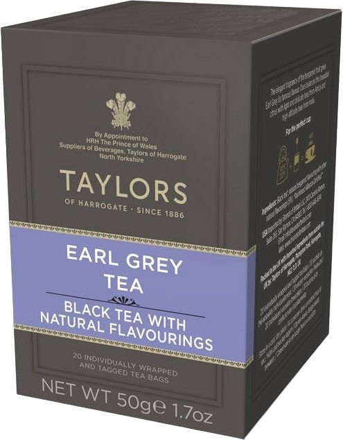 

Черный чай Taylors of Harrogate Эрл Грей с ароматом бергамота черный 20 шт