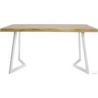 Кухонный стол Buro7 Уиллис 150 (с обзолом, дуб натуральный/белый)