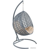 Подвесное кресло M-Group Круг Люкс 11060301 (серый ротанг/бежевая подушка)