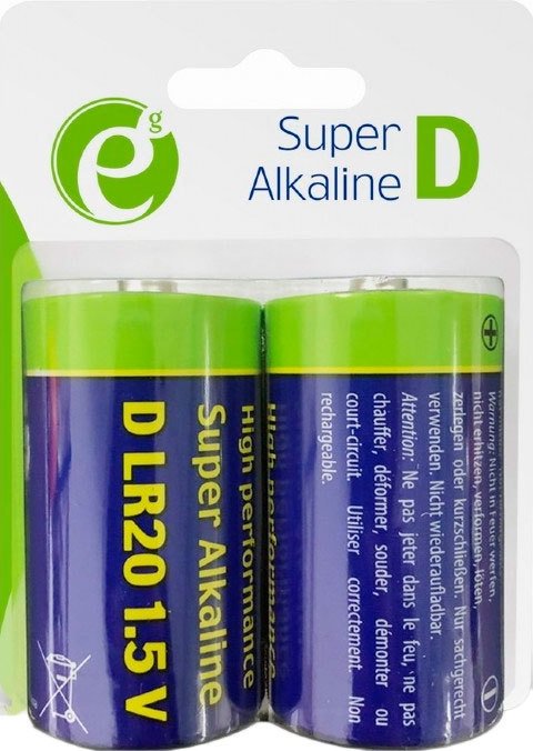 

Батарейка EnerGenie Super Alkaline D 2 шт. EG-BA-LR20-01