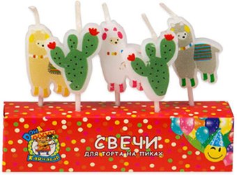 Набор свечей для торта Miland Ламы и кактусы С-6244