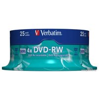 DVD-RW диск Verbatim 4.7Gb 4x 43639 (25 шт.)