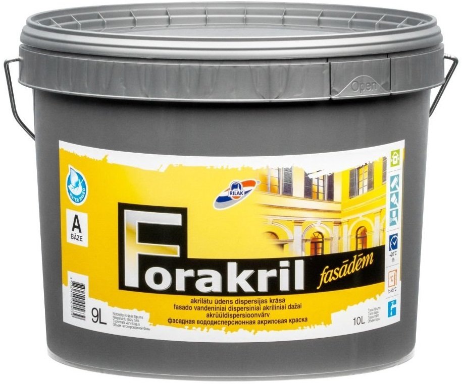 

Краска Рижский лакокрасочный завод Для минеральных фасадов Forakril База 3 9л