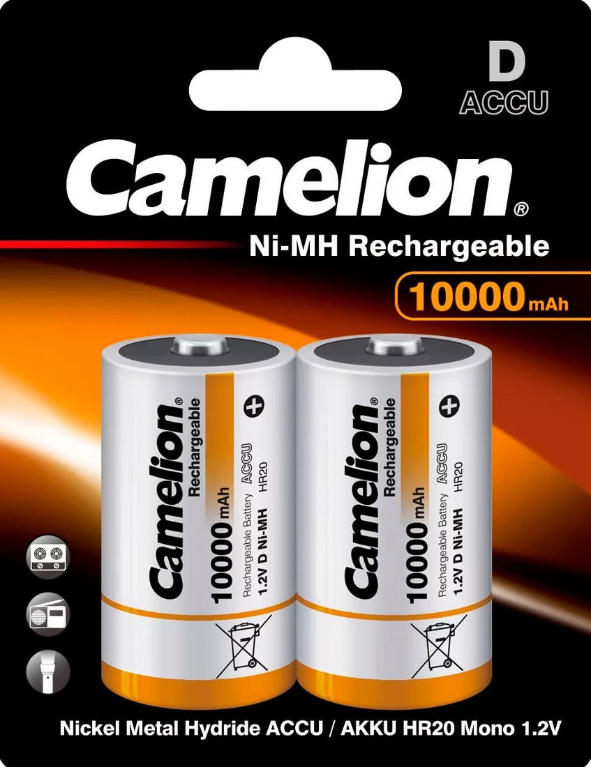 

Батарейка Camelion D 10000 mAh 2 шт.
