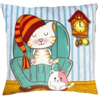 Декоративная подушка Мальвина Сладкая парочка Коты в кресле 30.125.1